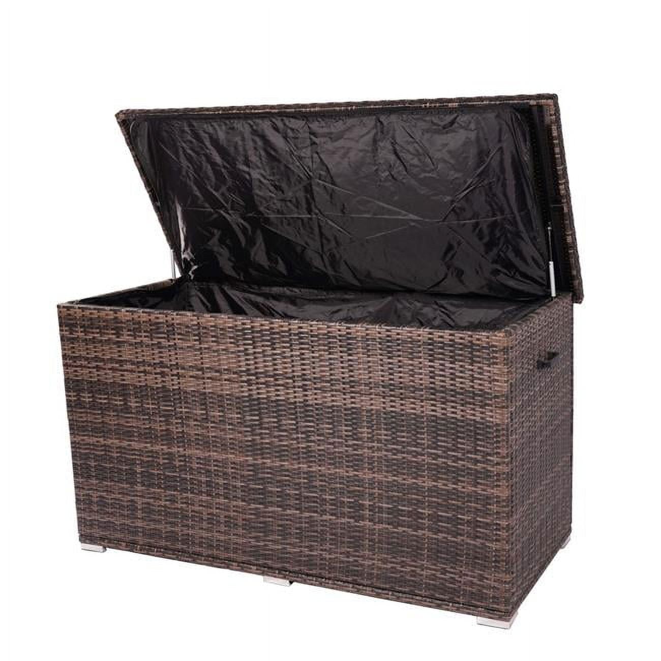 Picture of Direct Wicker PA-3256B-Brown Large 296 Gallons Brown Lamao Rattan Outdoor Storage Box