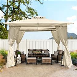 Picture of Direct Wicker UBS-W41933061 10x10 Ft Outdoor Shading Patio Garden Beige Gazebo Tent with Curtains