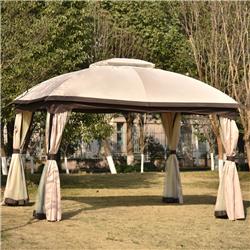 Picture of Direct Wicker UBS-MX284270AAD 9.8 Ft W x 11.8 Ft D Patio Outdoor Double Roof Soft Canopy Garden Gazebo with Mosquito Netting