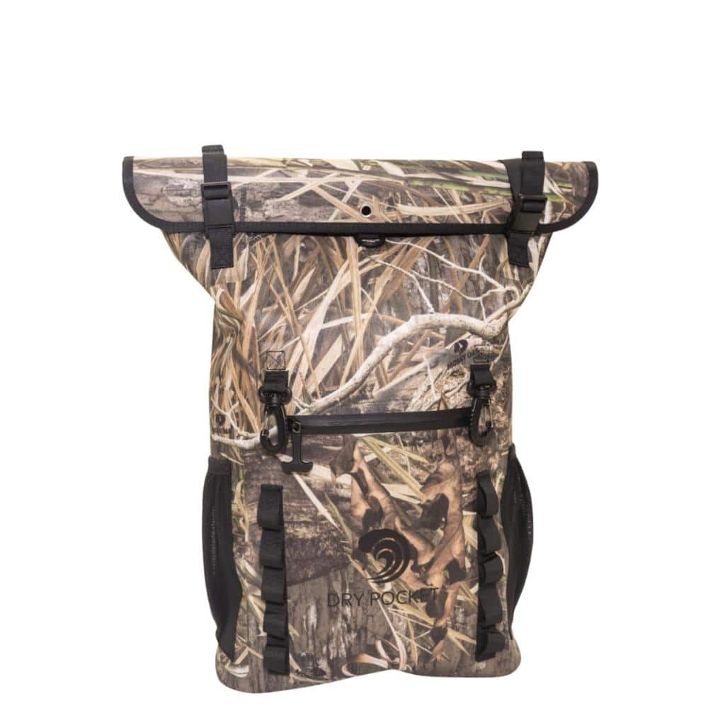 2246 25 Liter Waterproof Floating Dry Bag Backpack with Blind Bag, Mossy Oak Shadow Grass Habitat Camo