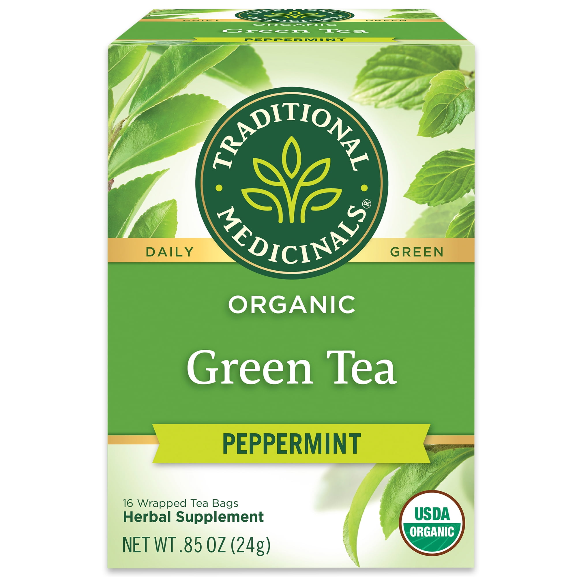 Picture of Traditional Medicinals 1522184 Organic Green Tea Peppermint - 16 Count
