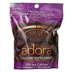 Picture of Adora 1584853 Calcium Supplement Disk&#44; 500 mg Organic Dark Chocolate - 30 Count