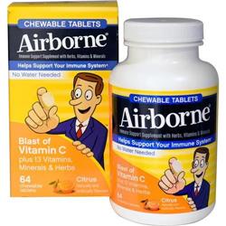 Picture of Airborne 1611789 Chewable Tablets with Vitamin C&#44; Citrus - 64 Tablets