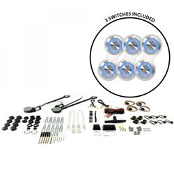 Picture of AutoLoc AUTPW46BBB253 2-Door Power Window Kit with 3 Retro Billet Switches - Blue Illumination