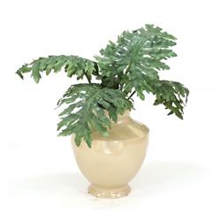 Lacy Philo Leaf in Shellish Sand Vase
