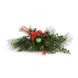 Red & Green Holiday Floralon Ceramic Tray