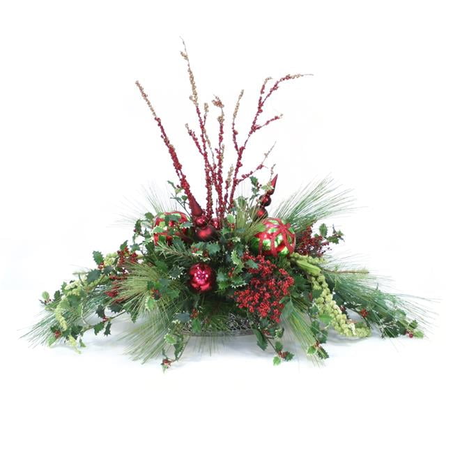 Unisex Holly Berries with Pine & Red Glittered Bamboo - Red