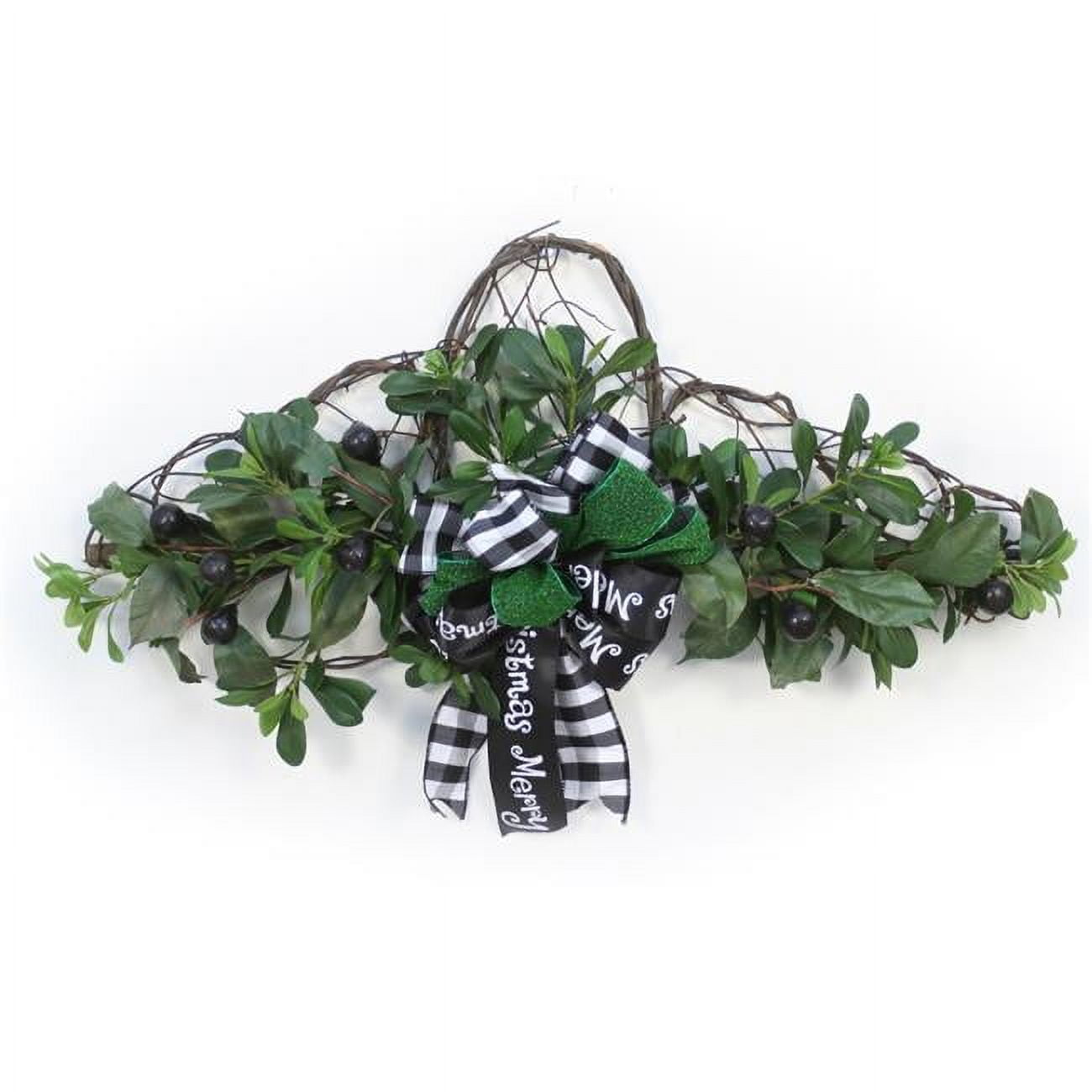 Picture of Disttive Designs XA-264A Unisex Vine Wall Hanging with Olives & Pittosporum with Black & Green Ribbon