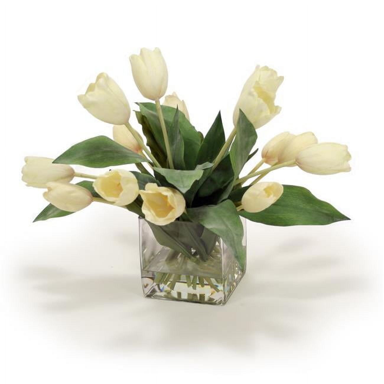 Unisex Elegant Cream White Tulip Floral in Vase