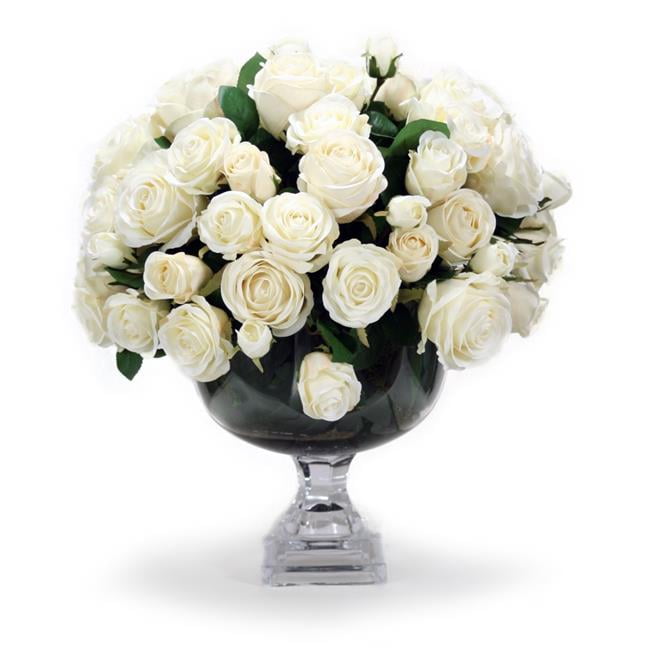Unisex Rose in Crystal Compote - White