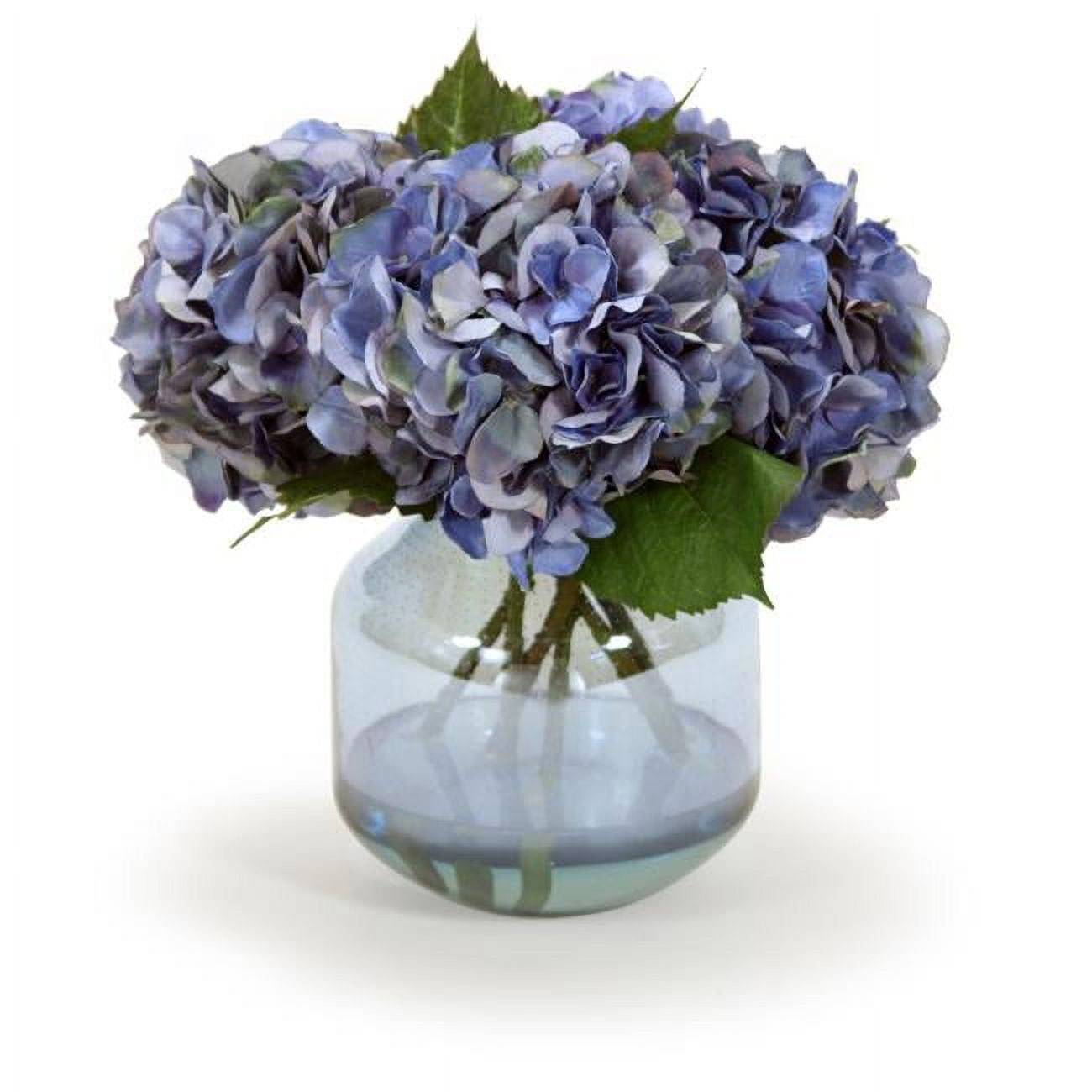 Unisex Hydrangeas in Blue Vase