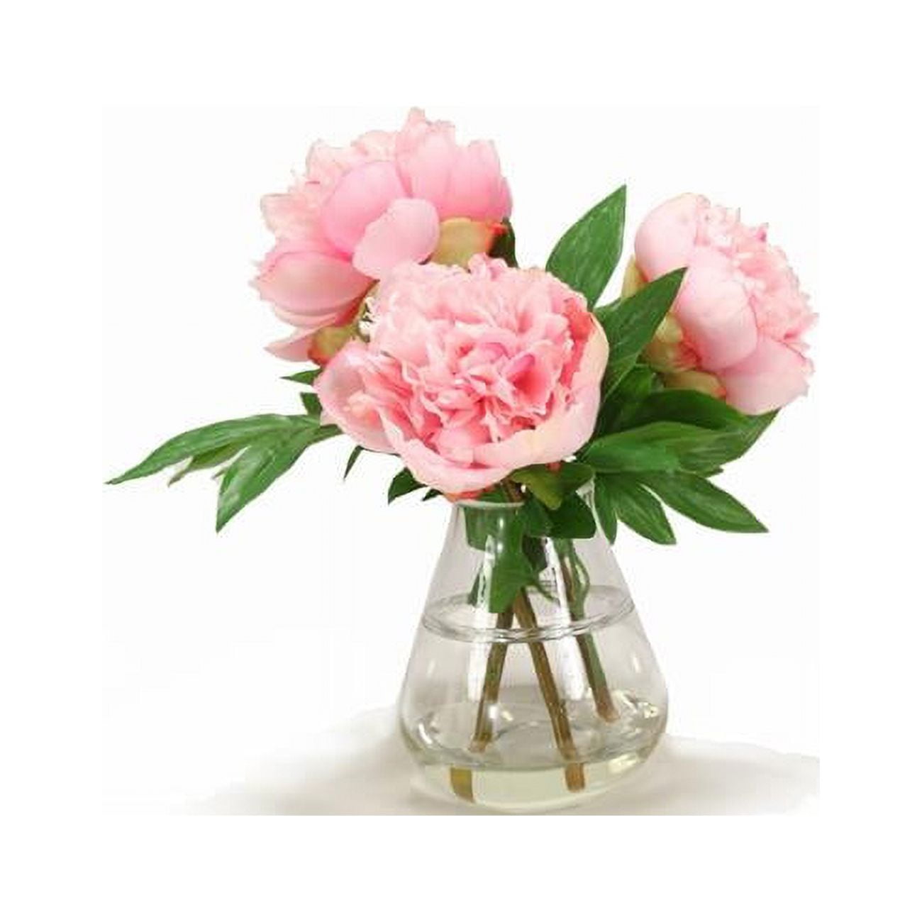 Unisex Pink Peonies in Tear Drop Vase