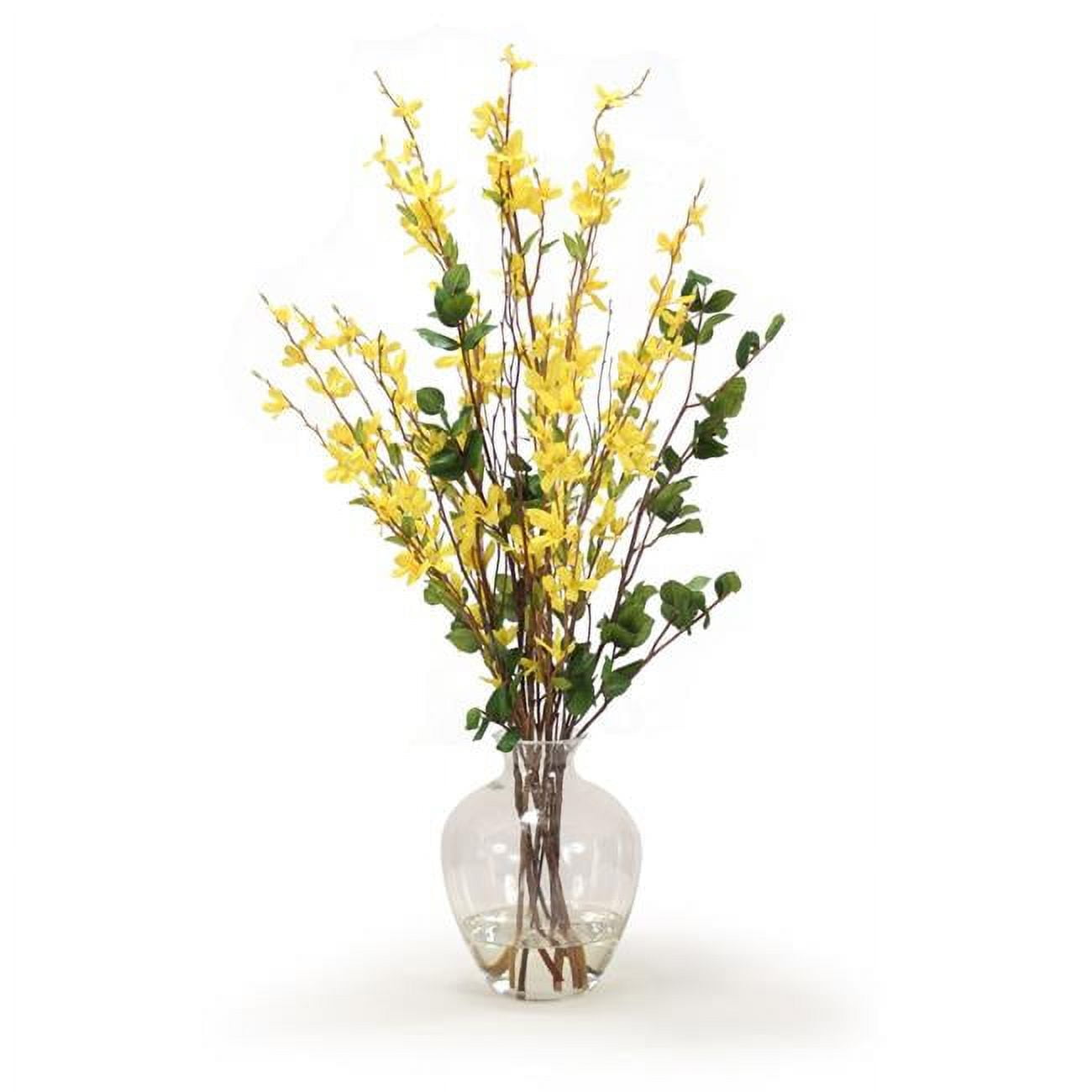 Unisex Yellow Forsythia in Victorian Vase