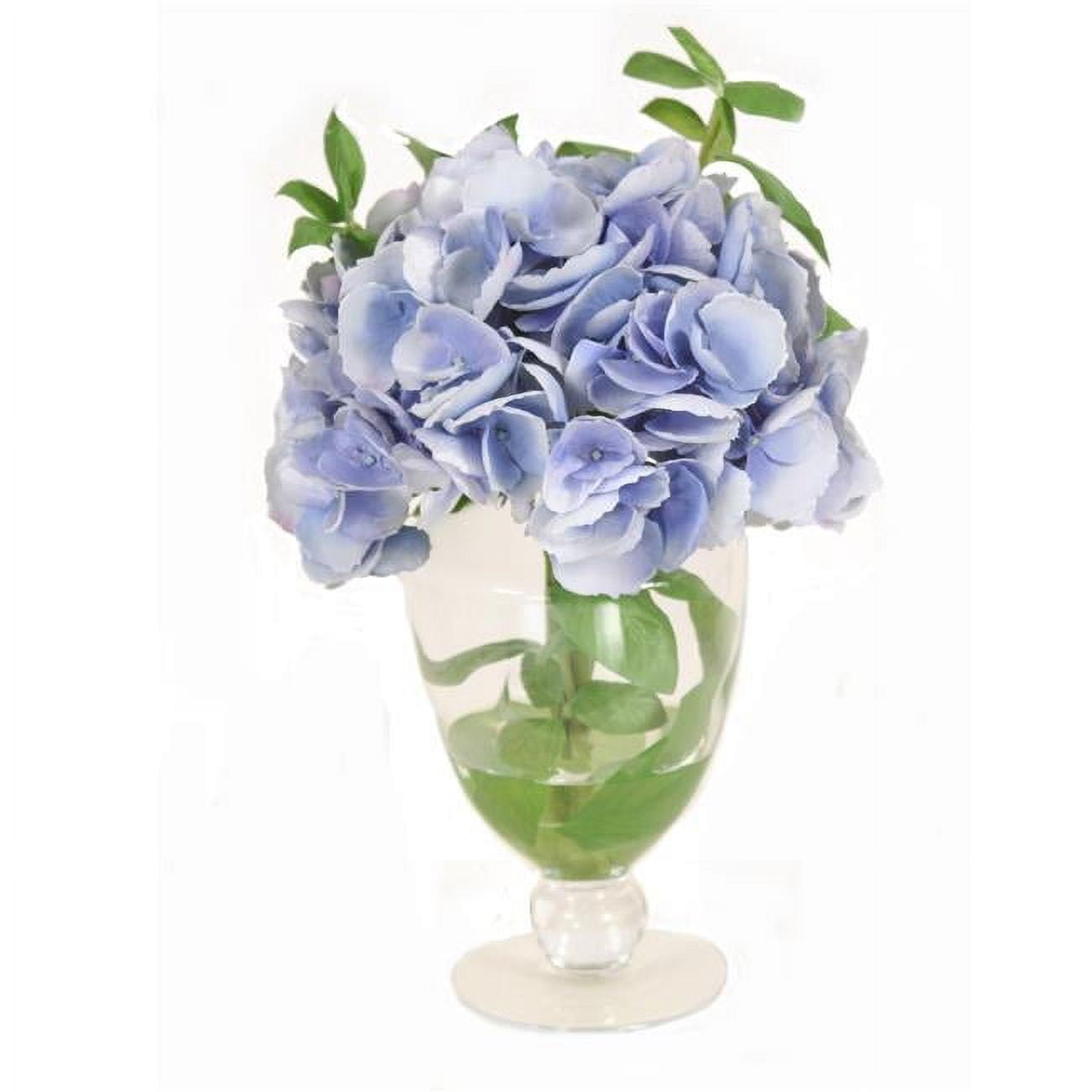 Unisex Hydrangea in Small Glass Urn - Blue