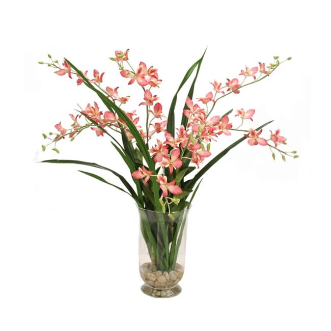 Unisex Dendrobium Orchid with Foliage - Purple