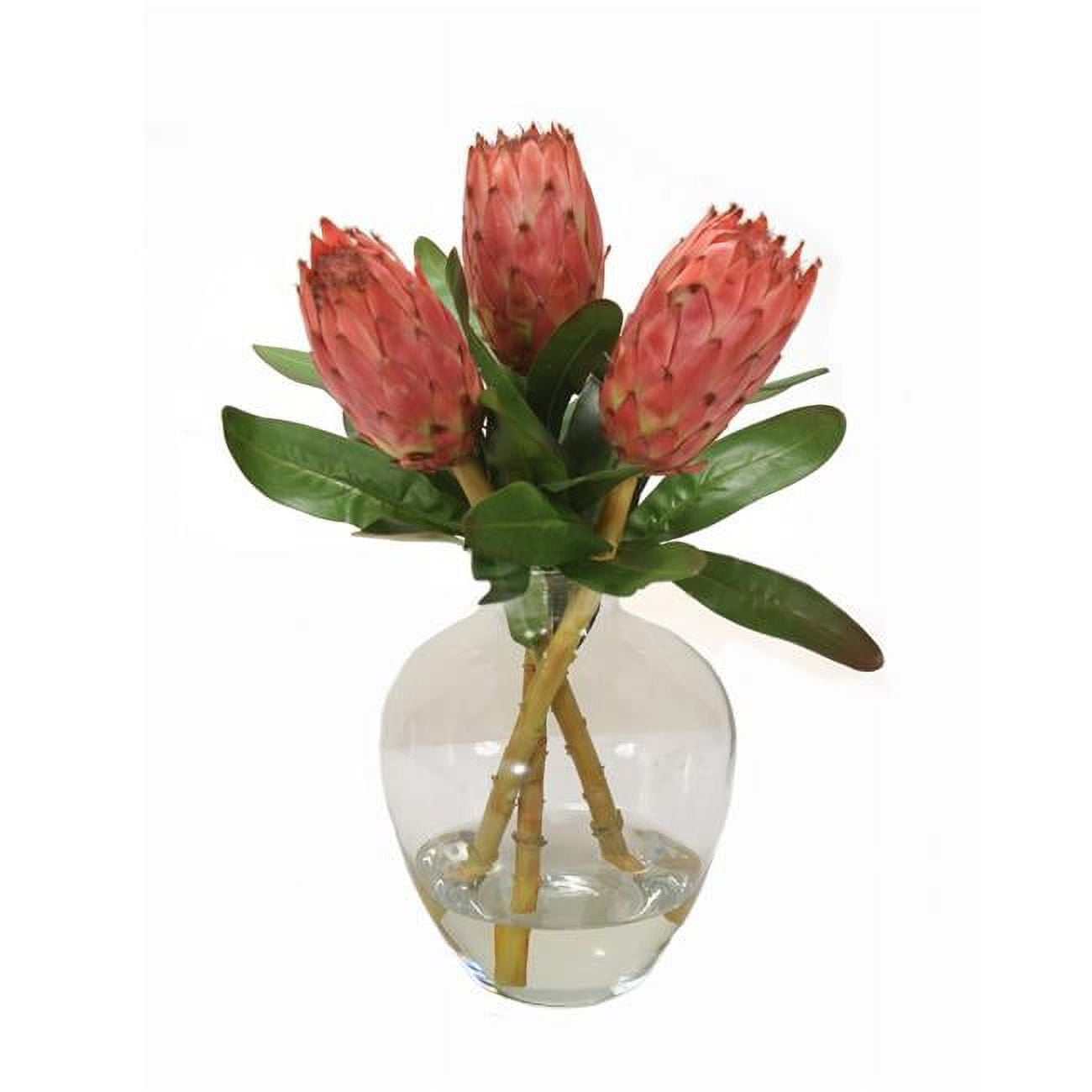 Unisex Pink Proteas in Glass Vase