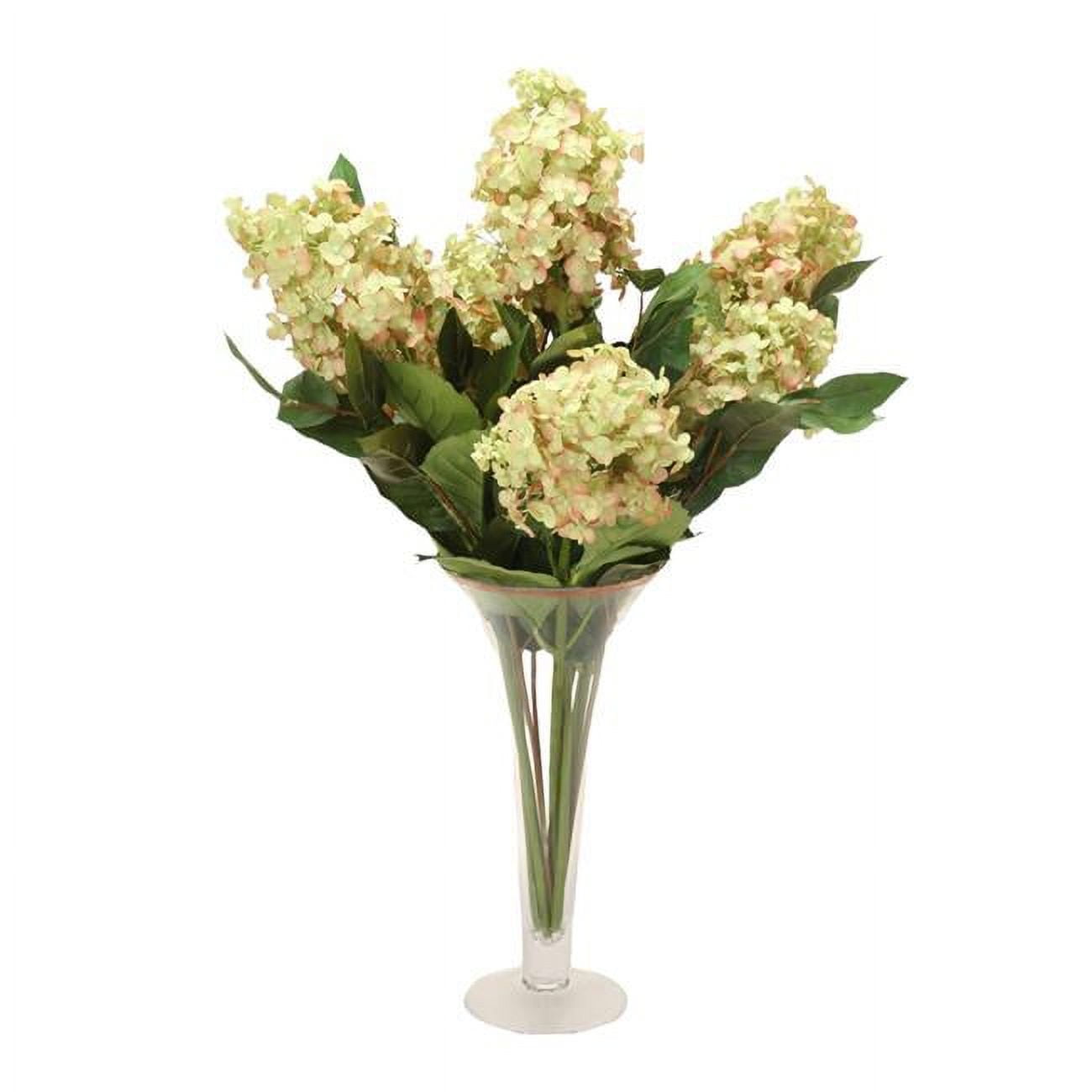 Unisex Peegee Hydrangeas in Trumpet Vase - Yellow