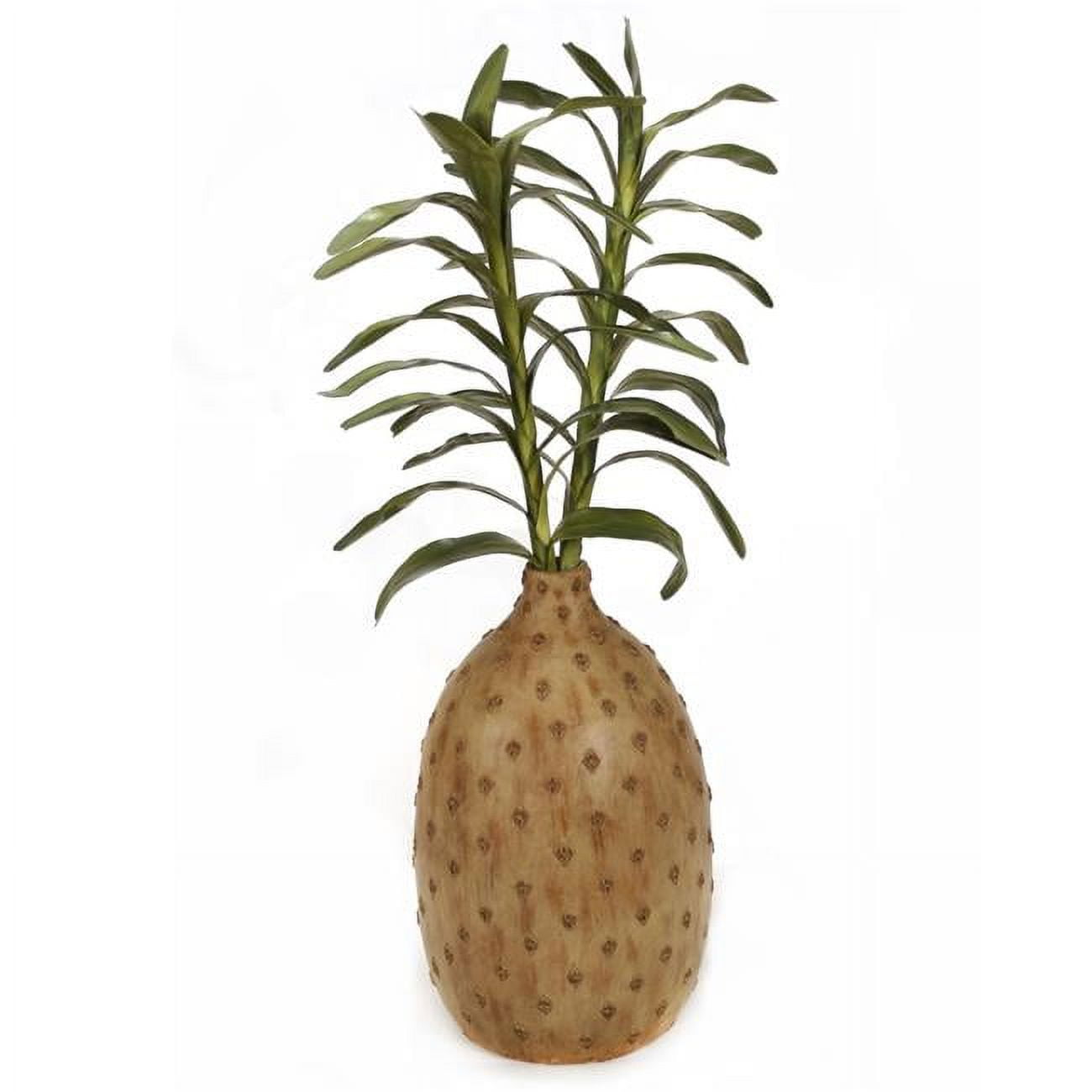 Unisex Dendrobium Leaves in Tall Cork Planter - Green
