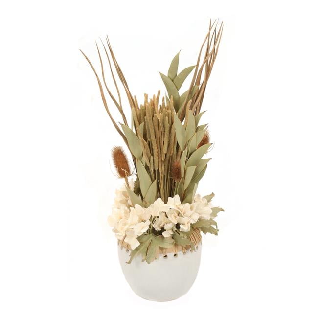 Unisex Cream Hydrangeas with Millet & Foliage - Neutral
