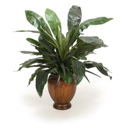 Disttive Designs 3037 Unisex Aspidistra Plant in Gold Leaf Ginger Jar Vase - Green