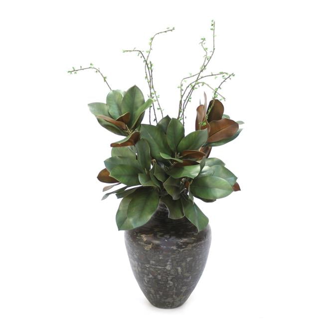 Unisex Magnolia Leaves in Vase - Green