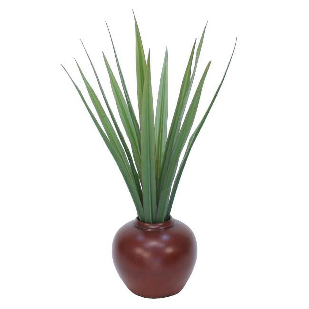 Unisex Flax Plant in Stoneware Planter - Green