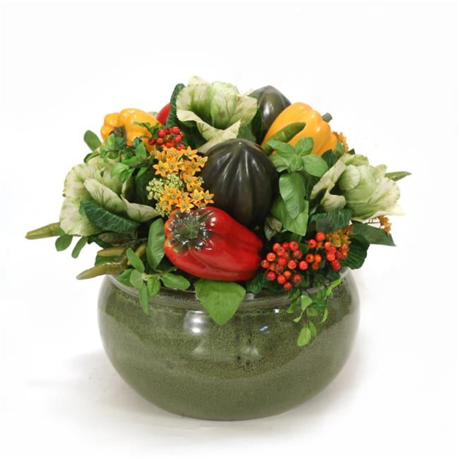 Unisex Mixed Vegetable in Green Garden Pot - Mixed