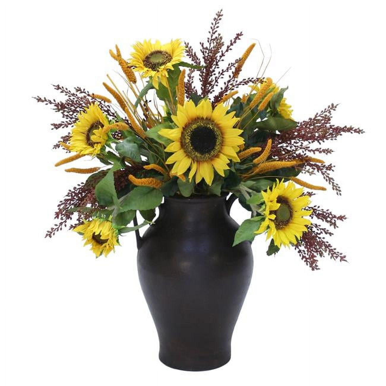 Unisex Sunflowers & Berries in Large Water Jar - Green