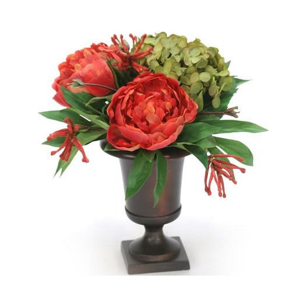 13 x 11 x 12 in. Unisex Brown Hydrangeas in Oval Planter - Green