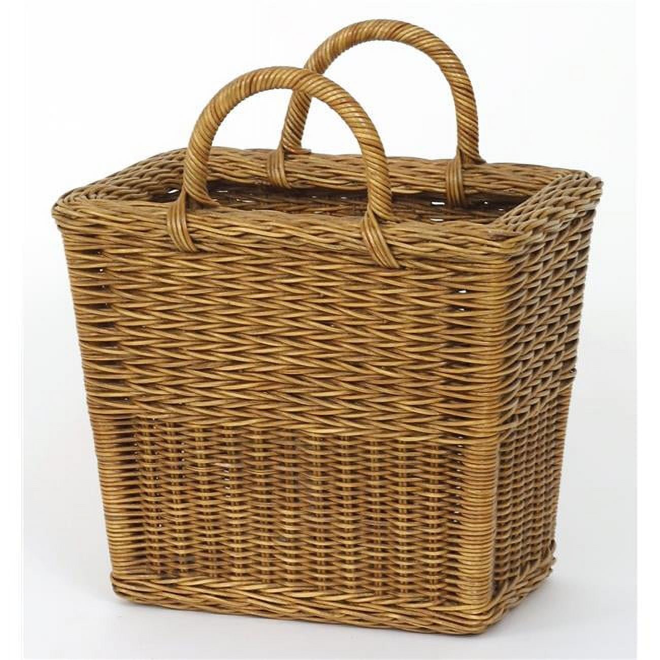 Unisex Rectangular Floor Basket with 2 Handle - Green