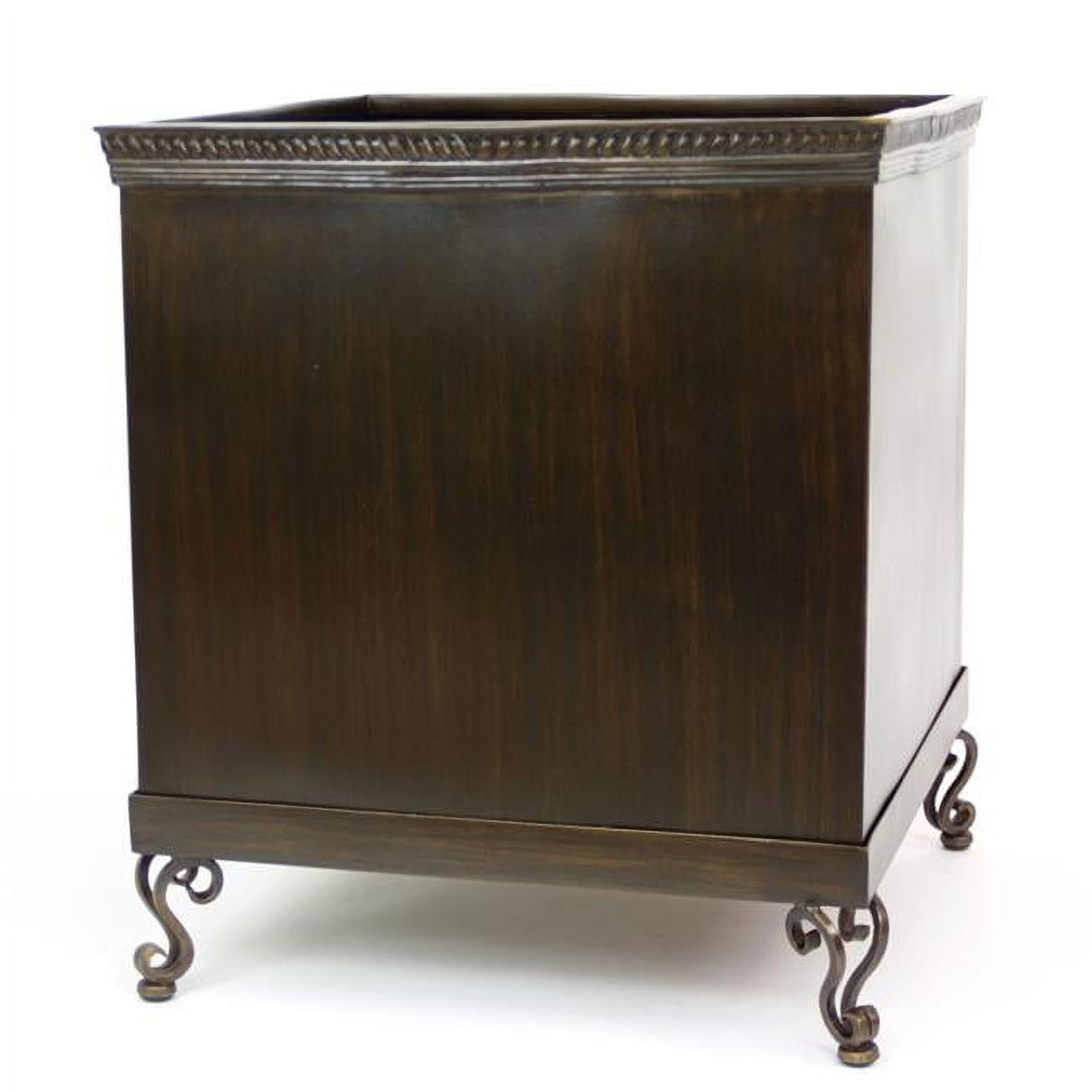 Unisex Square Metal Planter - Green