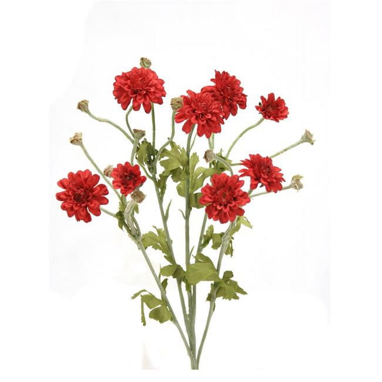 Unisex Pom Pom Mum with Flocked Stem Rust