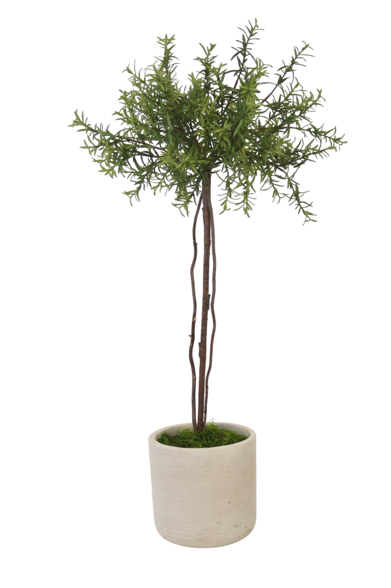 Distinctive Designs 20059 Luxury Artificial Decor Luxury Artificial Rosemary Topiary Gray Planter