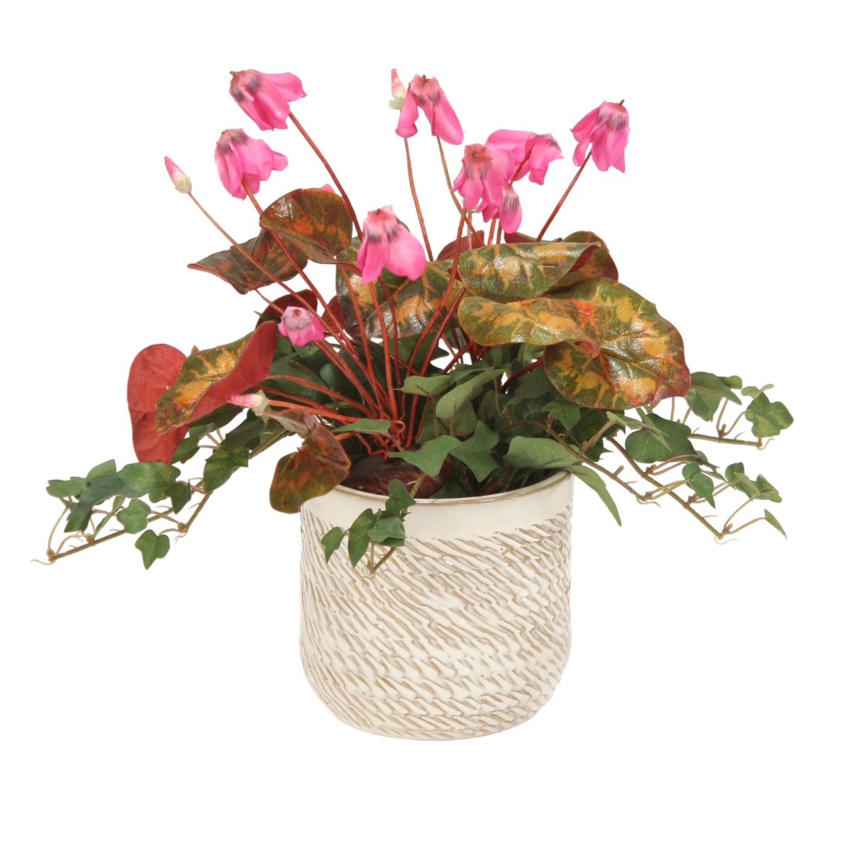 Distinctive Designs 3431 Luxury Artificial Decor Cyclamen Orchid Beige Pot
