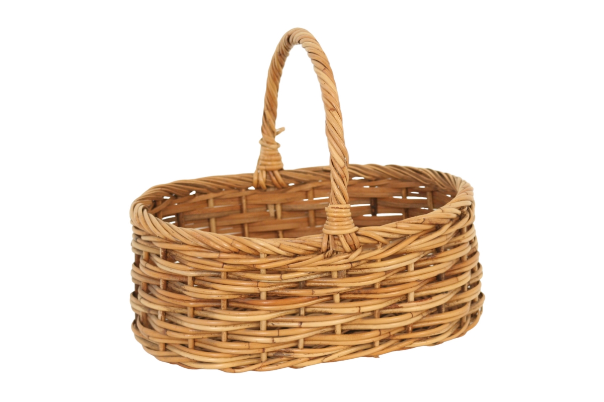 Elena Oval Basket with Handle - Natural - 3 lbs - Elegant Decor Accessory