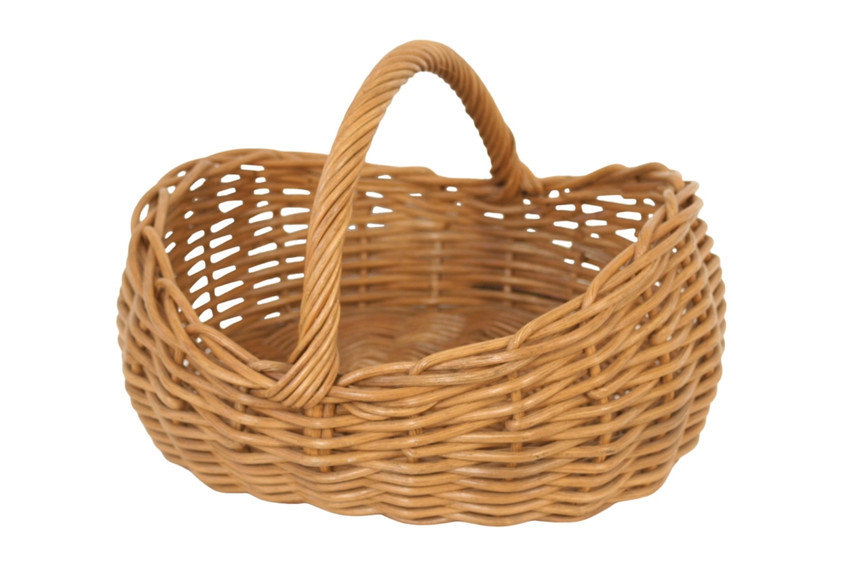 Callie Stained Basket - Rustic Brown - 12in. - Functional Handle