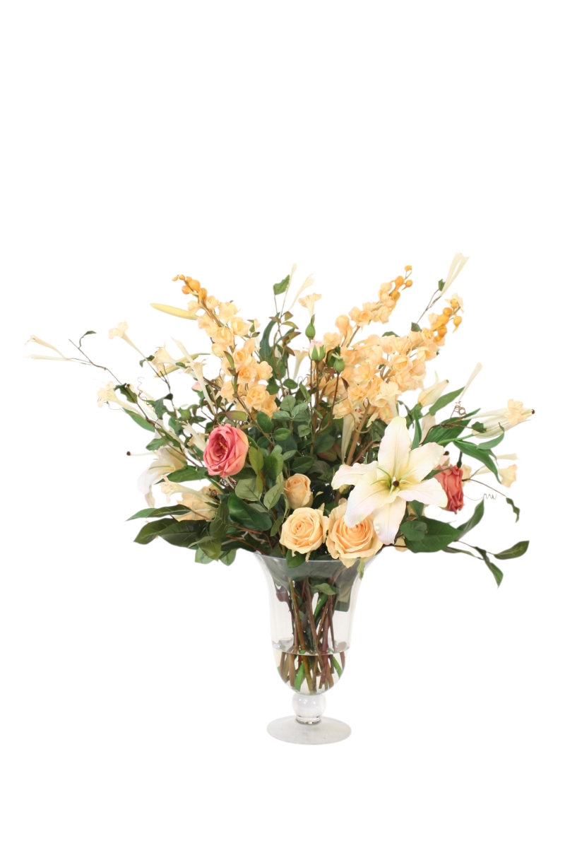 Distinctive Designs 17420 Roses, Lilies & Delphinium in Flared Vase