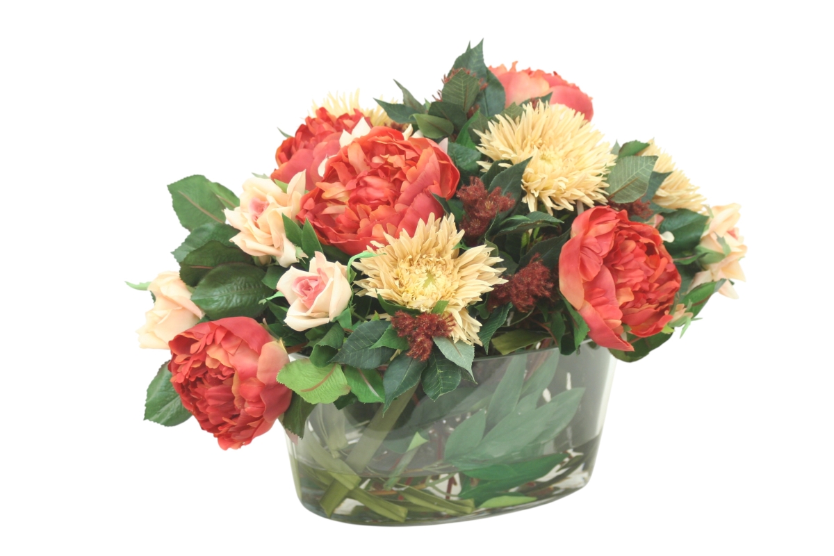 Distinctive Designs 17429 Spice Tone Garden Mix in Oval Glass