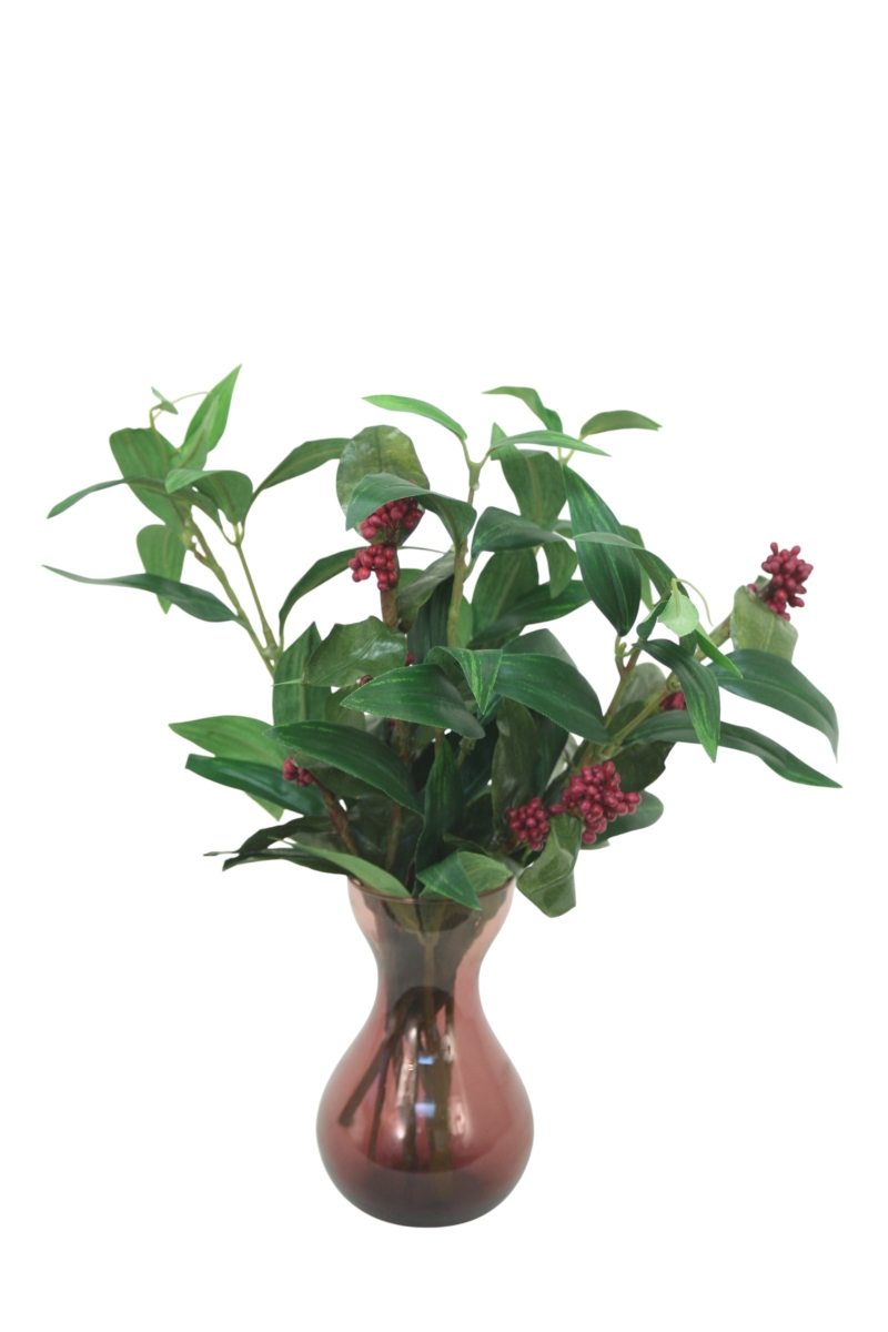 Distinctive Designs 17431 Greenery & Berries in Violet Vase