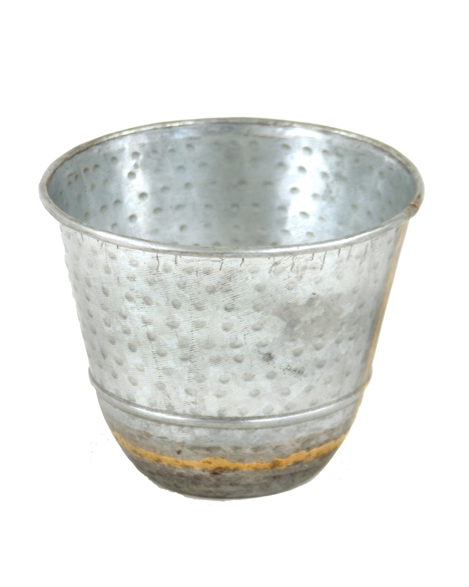 M429529H Distinctive Designs Large Round Galvanized Tin Pot