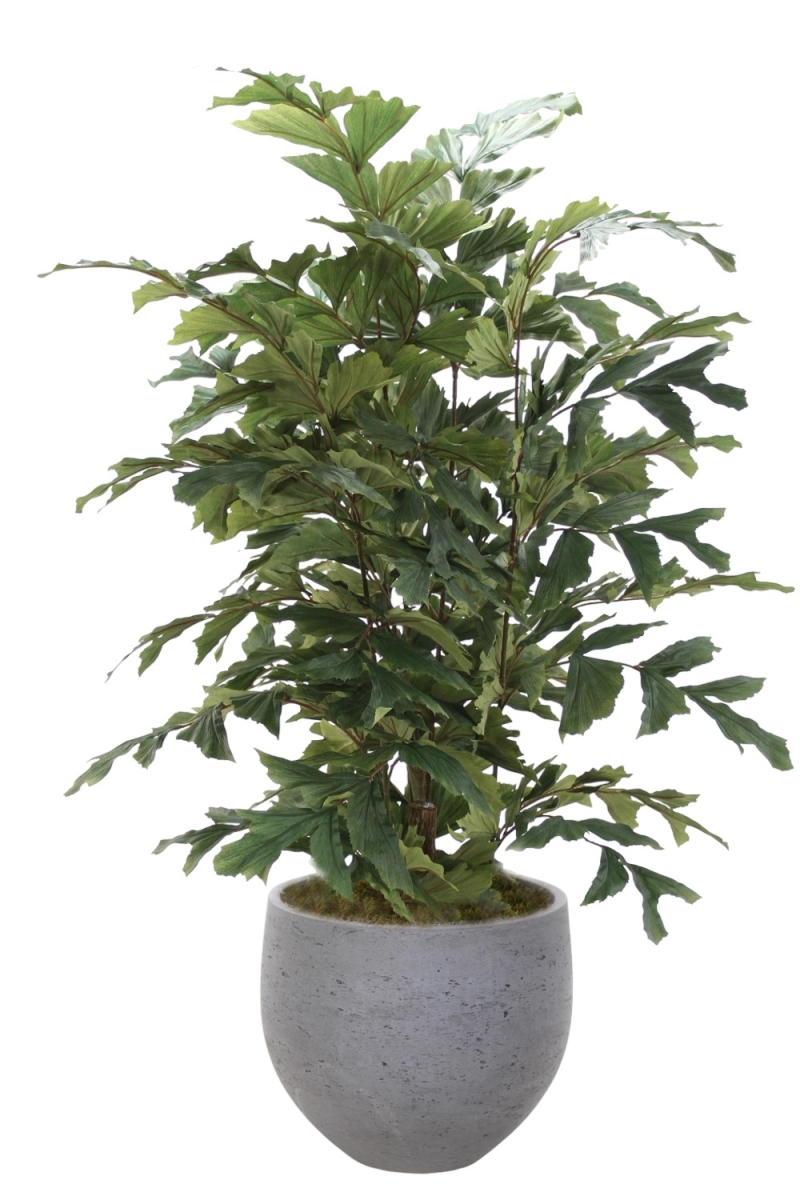 2852D Distinctive Designs 4' Fishtail Palm in Black Orb Stone Planter