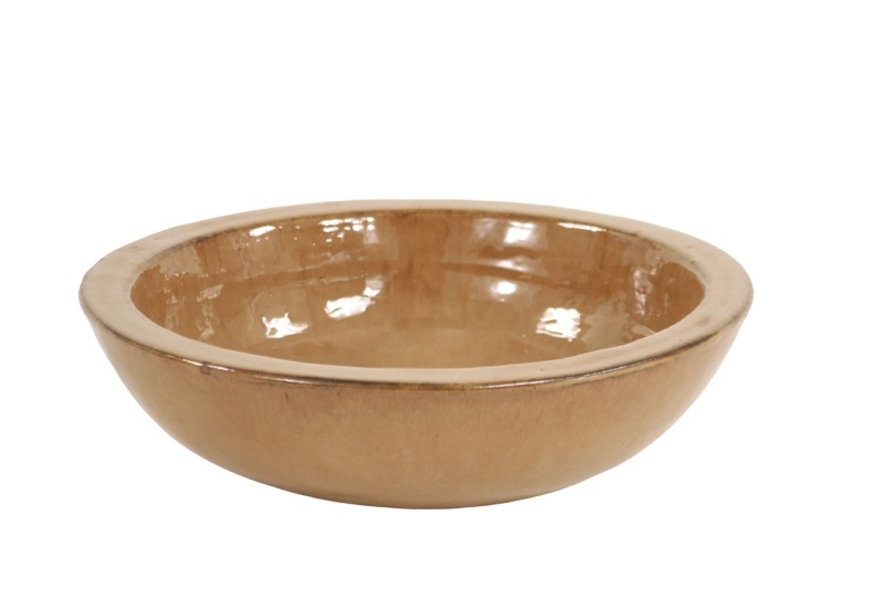 DDI300LE Distinctive Designs Round Stone Bowl with Mocha Leather Finish