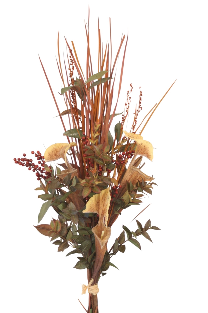 BQ-19 Fall Berry, Natural Wild Grass, Flax, Sarracenia Bouquet