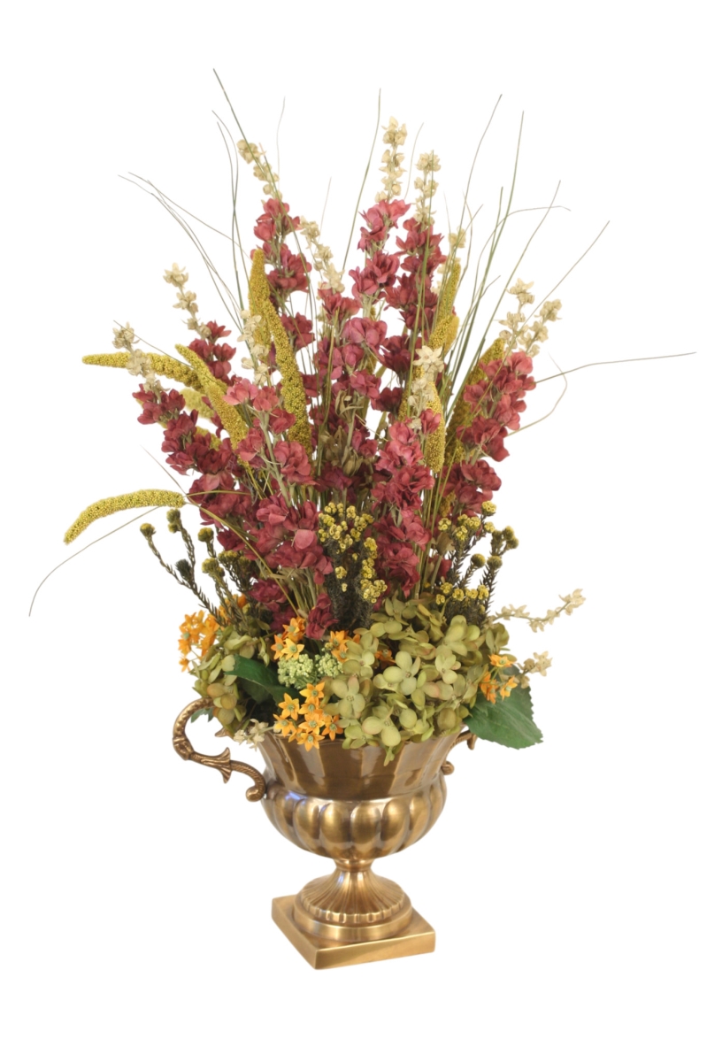 30170 Garden Mix in Antique Brass Fluted Urn