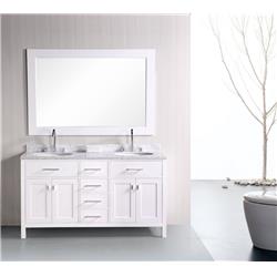Picture of Design Element London DEC076A-W 61 in. London Double Sink Vanity Set in White
