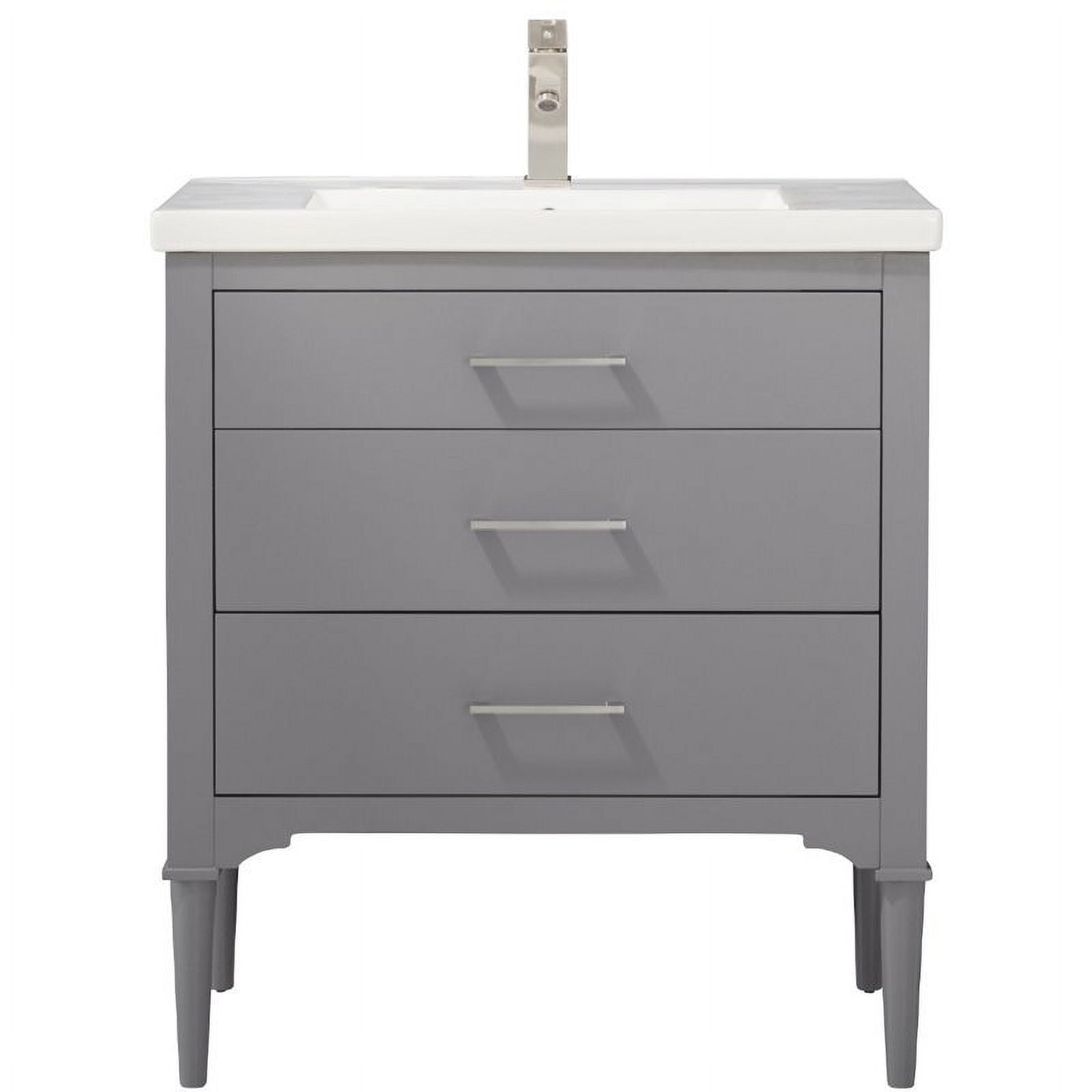 13.42 cu. ft. Mason Bath Vanity with Porcelain Vanity Top & White Basin, Gray