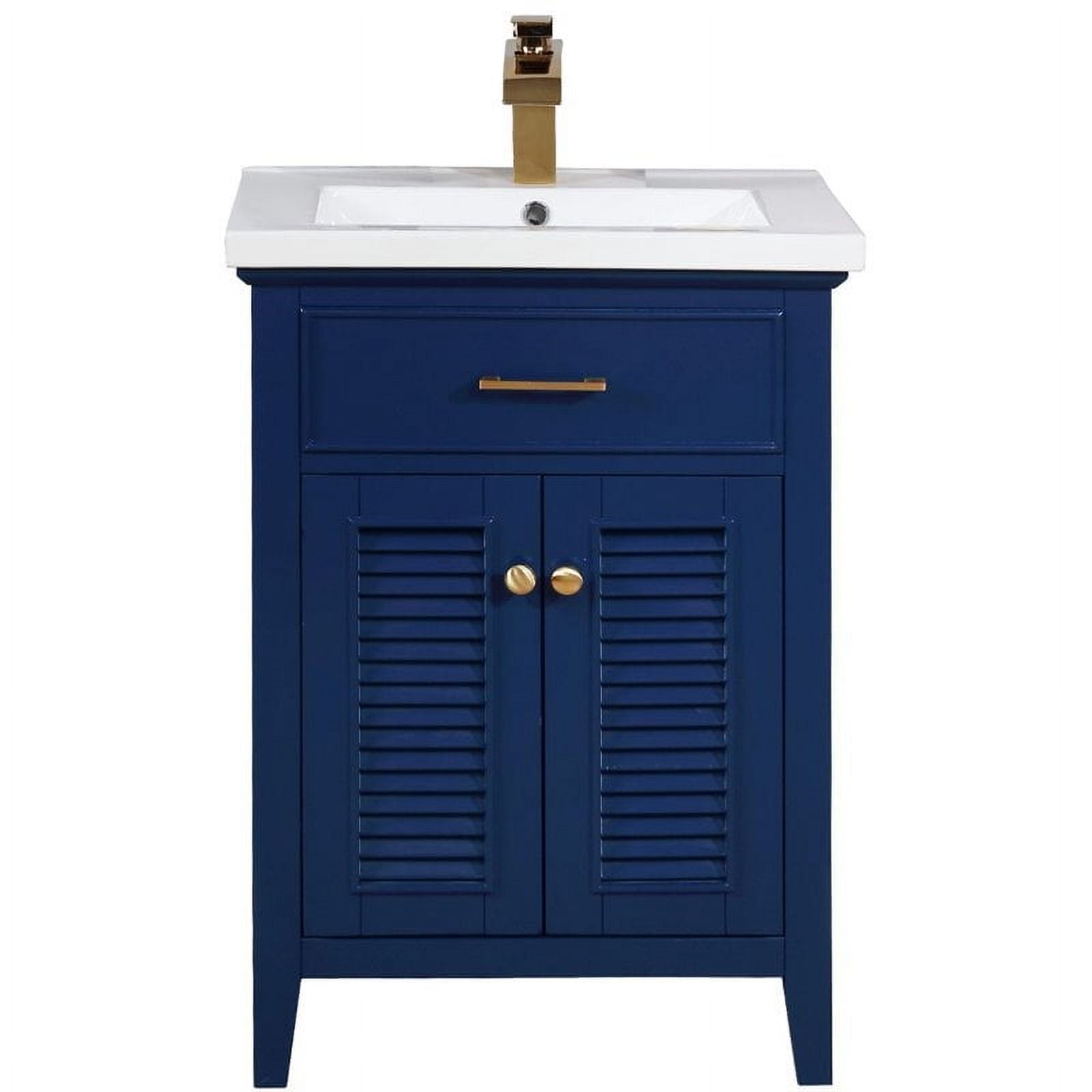 S09-24-BLU 10.83 cu. ft. Cameron Bath Vanity with Porcelain Vanity Top & White Basin, Blue