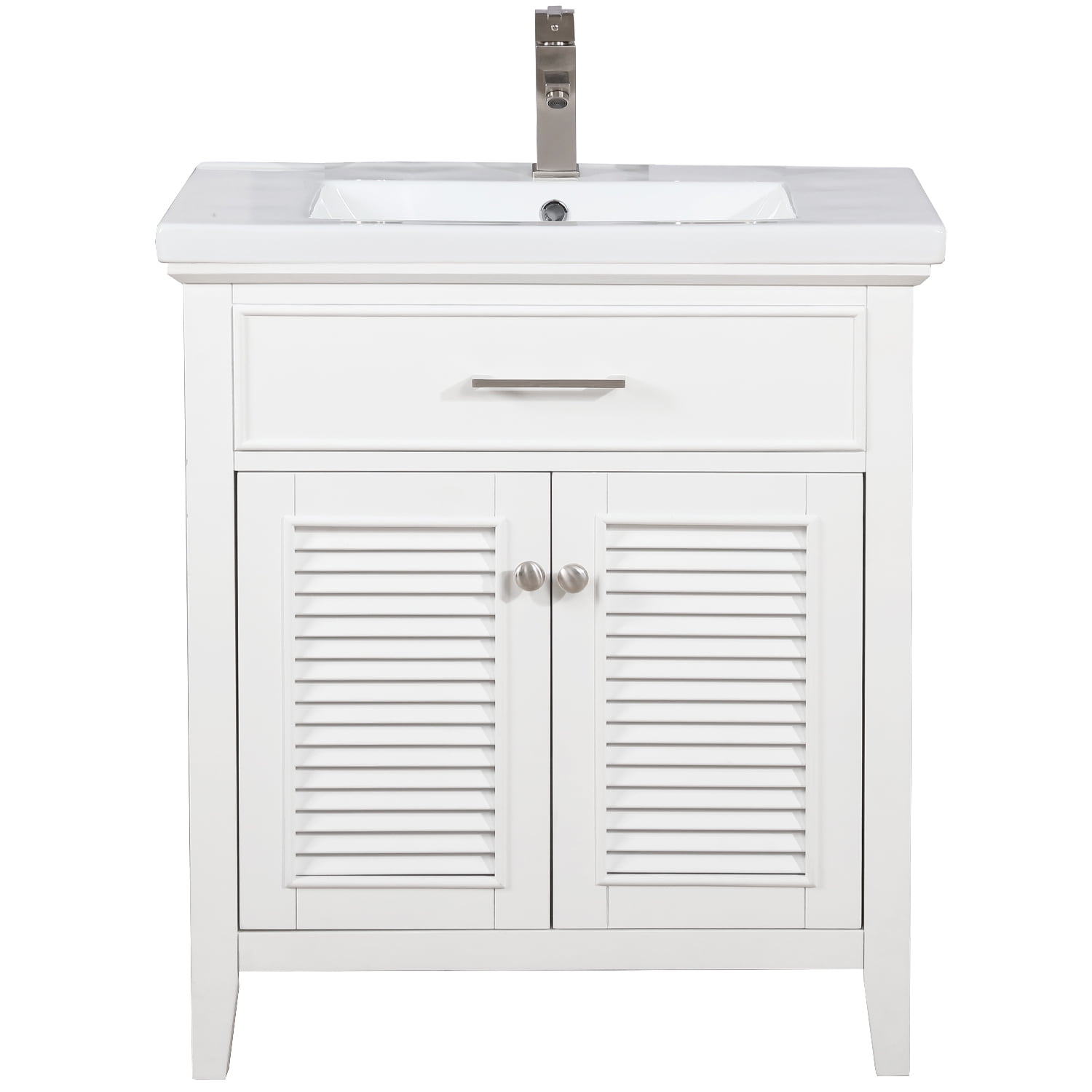 S09-30-WT 13.33 cu. ft. Cameron Bath Vanity with Porcelain Vanity Top & Basin, White