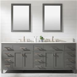 58.26 cu. ft. Valentino Bath Vanity with Quartz Vanity Top & White Basin, Gray
