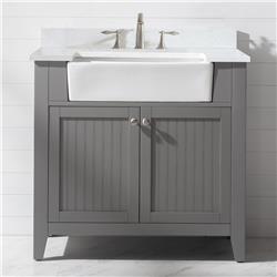 26.48 cu. ft. Burbank Bath Vanity with Countertop & White Basin, Gray